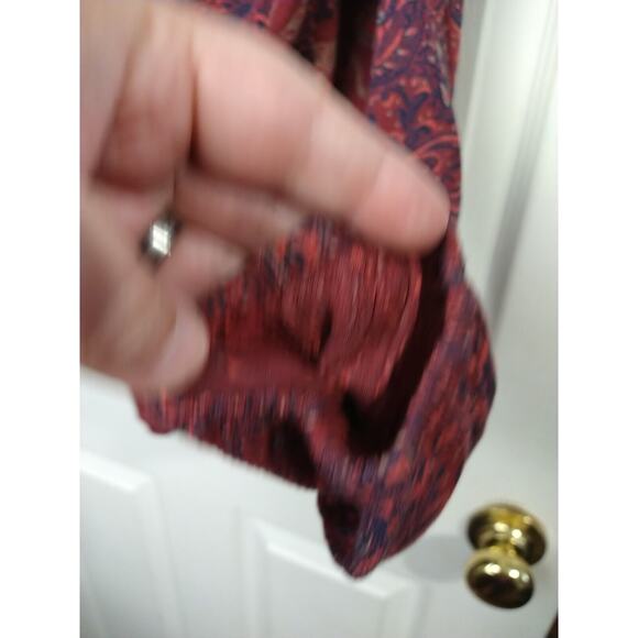 Hollister Woman XS Blouse Wrap Tasseled Front Close Long Paisley Red Elephant... - Picture 7 of 9